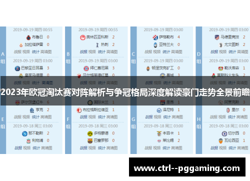 2023年欧冠淘汰赛对阵解析与争冠格局深度解读豪门走势全景前瞻